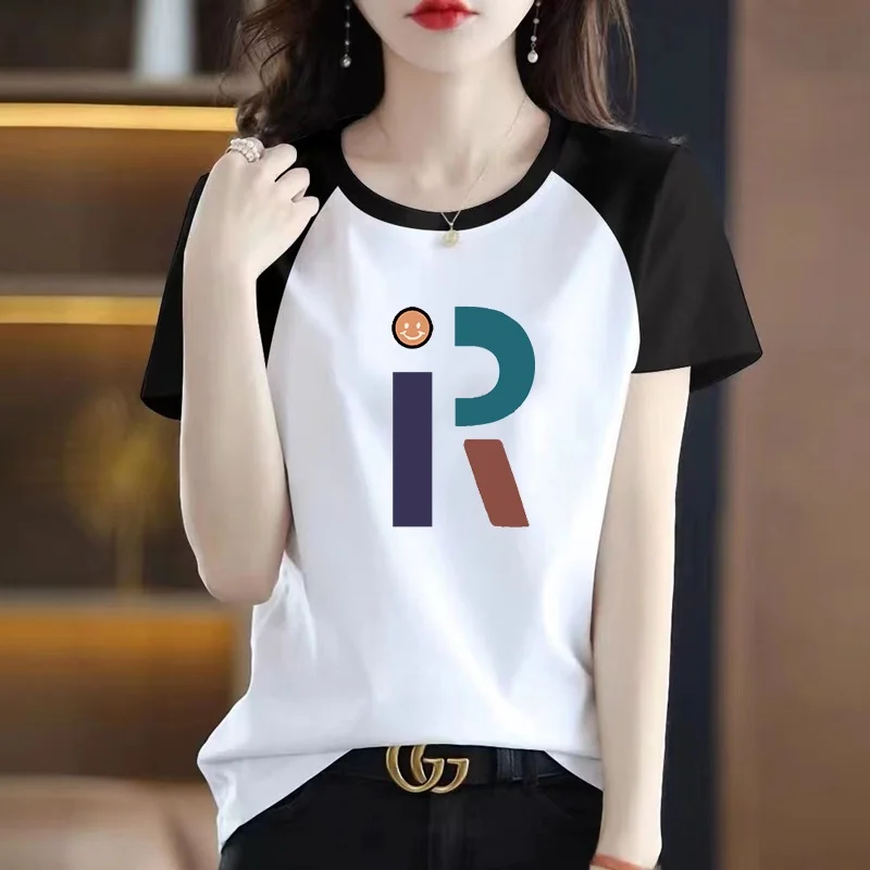 High Quality Women's Base Shirt Guangzhou Thirteenth Factory Flagship Store Korean Style Cotton Summer T-Shirt