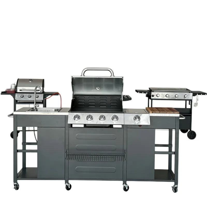 Barbecue Grill Charcoal Gas Villa Courtyard Hotel Garden Outdoor Household Multifunctional Gas Stew Oven