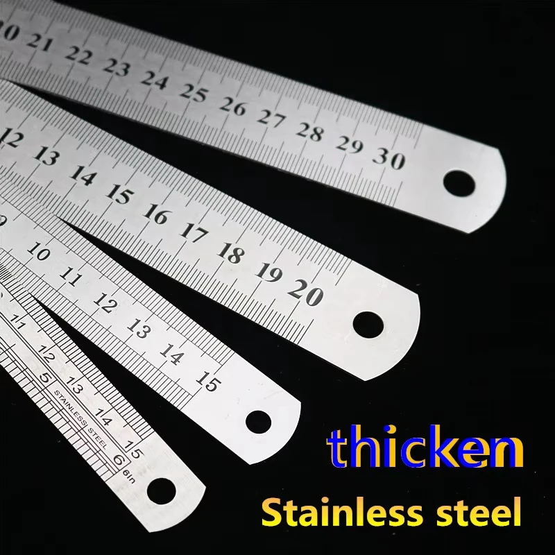 

Double Side Scale Stainless Steel Metal Straight Ruler Measuring Tool Precision Measuring Tools For School Students Stationery