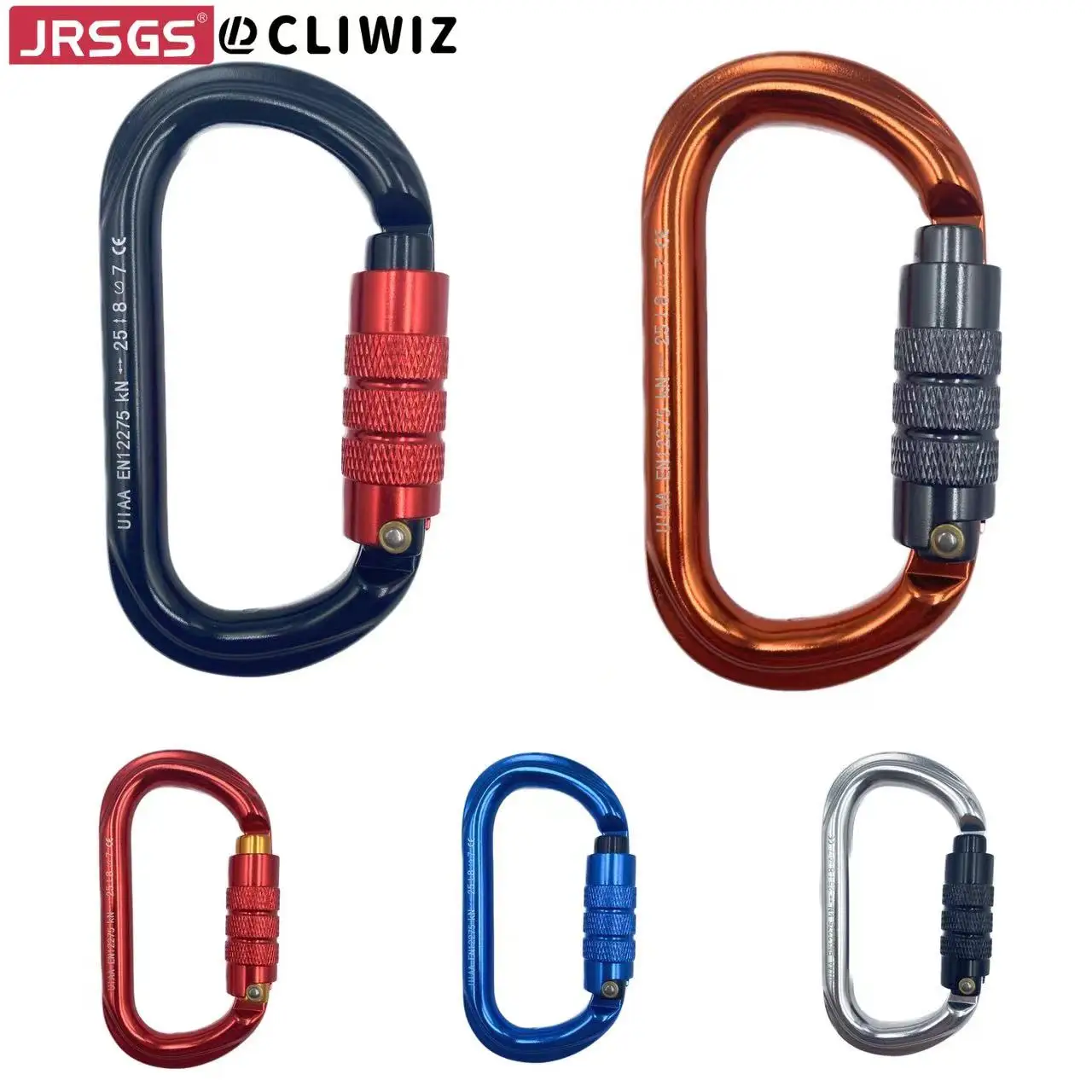 CLIWIZ Brand 25KN Auto Safety Lock Outdoor Professional Climbing Carabiner O Shape Aviation Aluminum Hooks With Certificates CE