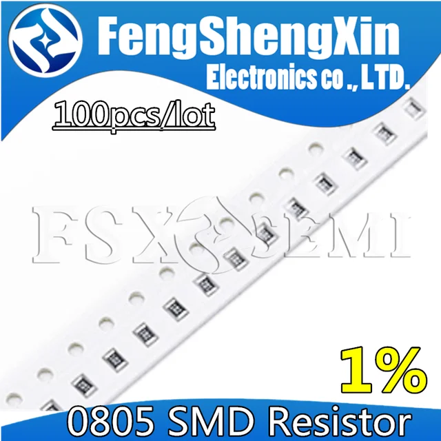 100szt/lot 1% Rezystory 0805 SMD rezystor 0R ~10M 1/8W 0 1 10 100 150 220 330 ohm 1K 2.2K 10K 100K 0R 1R 10R 100R 150R 220R 330R