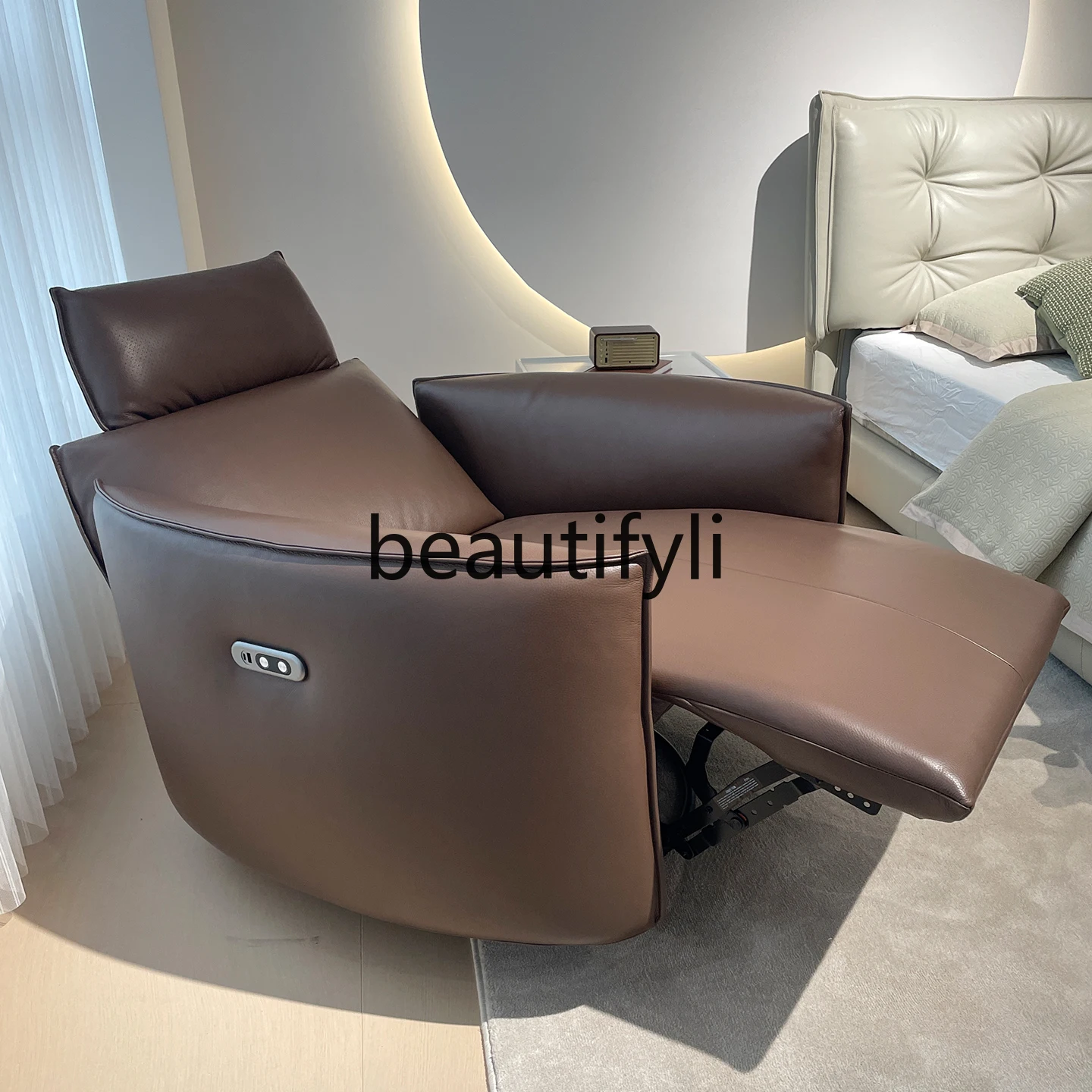 

Новое электрическое кресло из натуральной кожи с одинарным диваном для гостиной, вращающееся кресло-качалка для отдыха