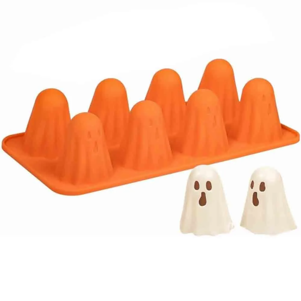 Multipurpose Durable Ghost Silicone Mold Reusable Flexible Ghost Shape Mold Easy Clean Thick Halloween Baking Molds Baking
