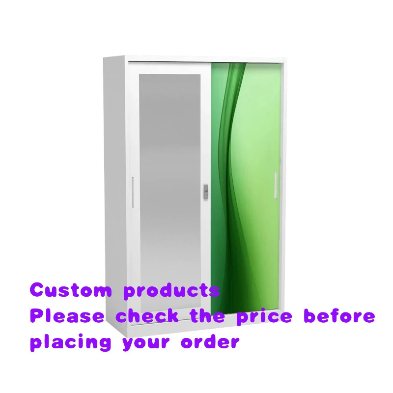 custom.Durable Bedroom Furniture Steel Printed Mirror Wardrobe Adjustable Light Convertible Folding Clothes Storage Units Bathro