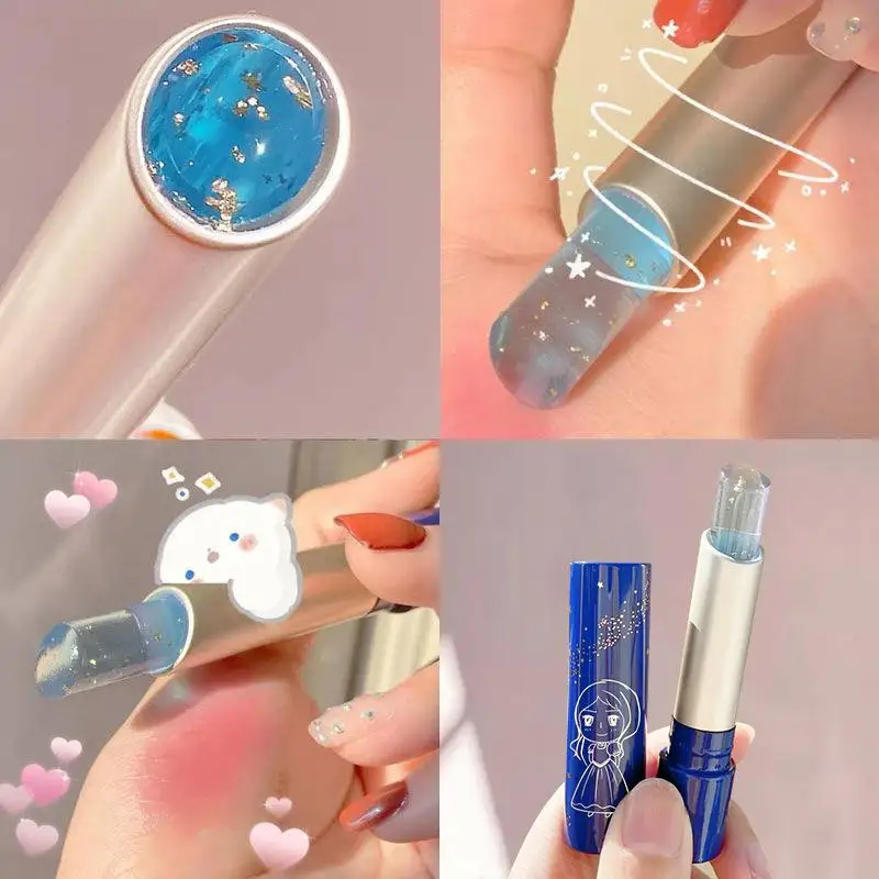 Temperature Color Changing Lip Balm 1Pcs Gold Foil Enriched Long Lasting Moisturizing Lip Care for Makeup Base Primer