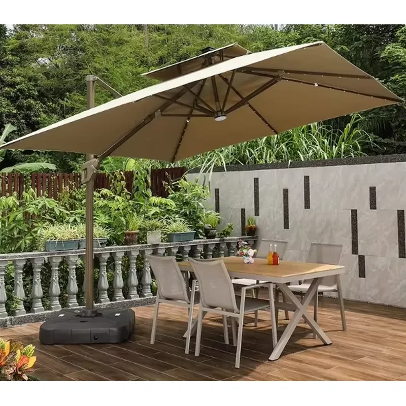 Factory Wholesale Muliple Style Outdoor Umbrella Solar LED Parasol for Garden/Hotel/Coffee Shop/Restaurant/Patio