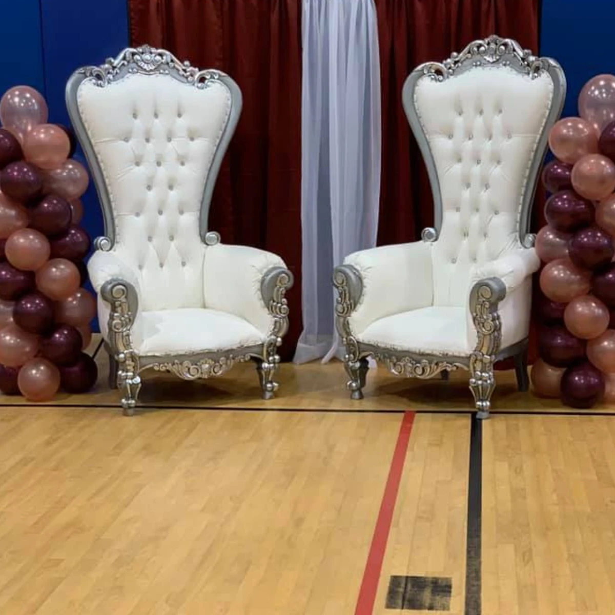 2pcs）High back throne chair wedding furniture wholesale cheap throne chair for salon bride and groom chair mandap chair wedding