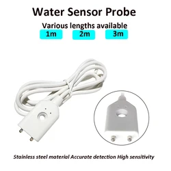 1m 2m 3m Water Sensor Probe for Water Leak Sensor WIFI Electronic Leak Detector -10℃~50℃ for House Company Warehouse Accessories