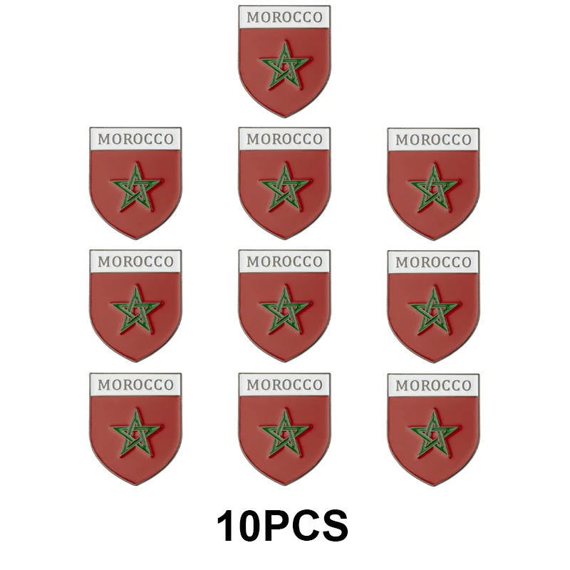 1-5-10-50-100PCS Morocco Mobile Phone 3M Sticker Badge Metal Pin Broooches Pins