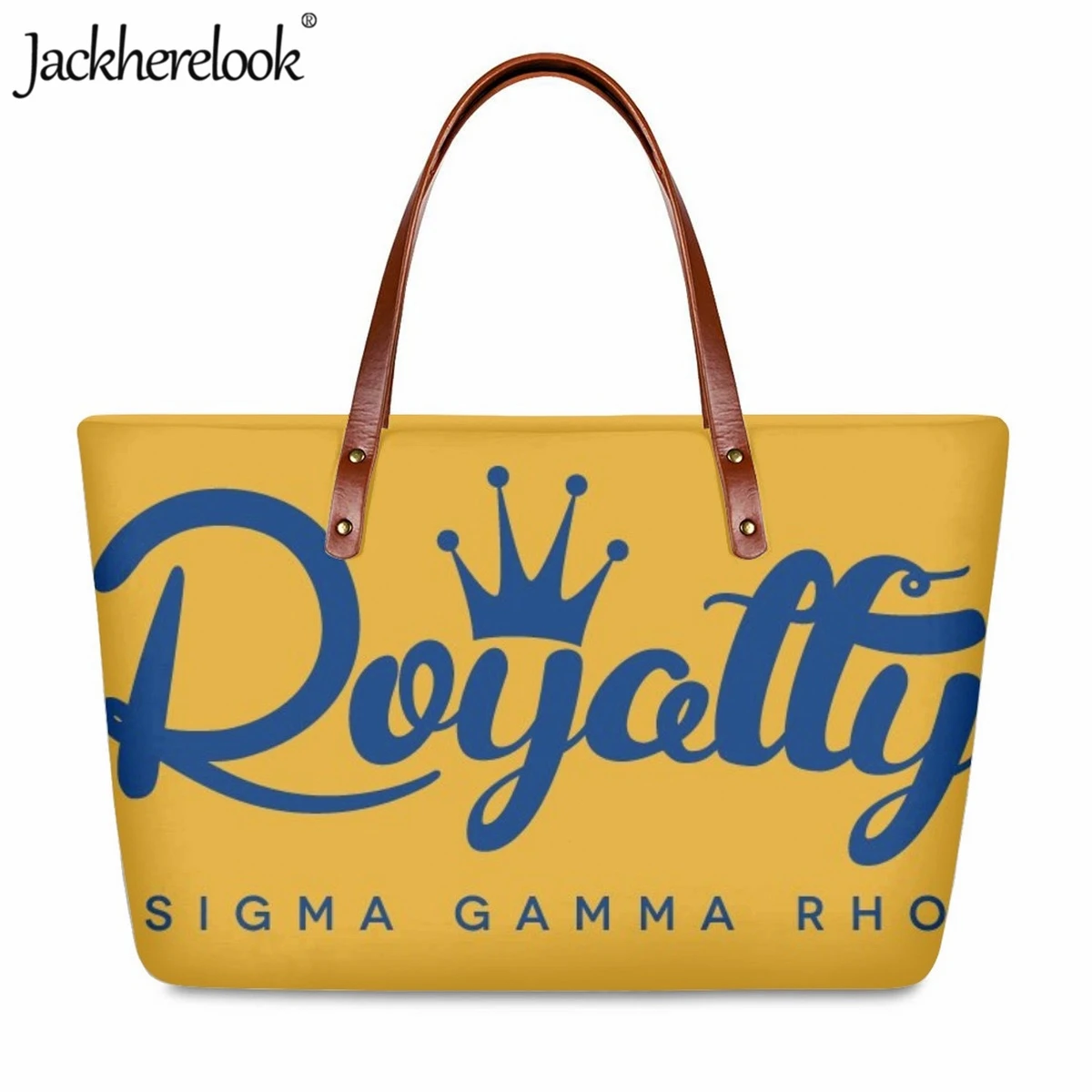 Jackherelook Sigma Gamma Rho Sorority Women Fashion Large Capacity Tote Bag Shopping Shoulder Bag Casual Fashion Travel Handbags