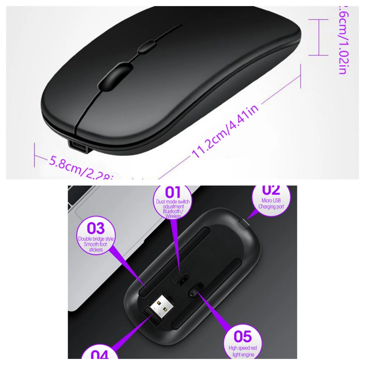

Wireless Silent Mouse X1 Single Mode 2.4G Portable Wireless Gaming Mouse For Portable Computers Tablets
