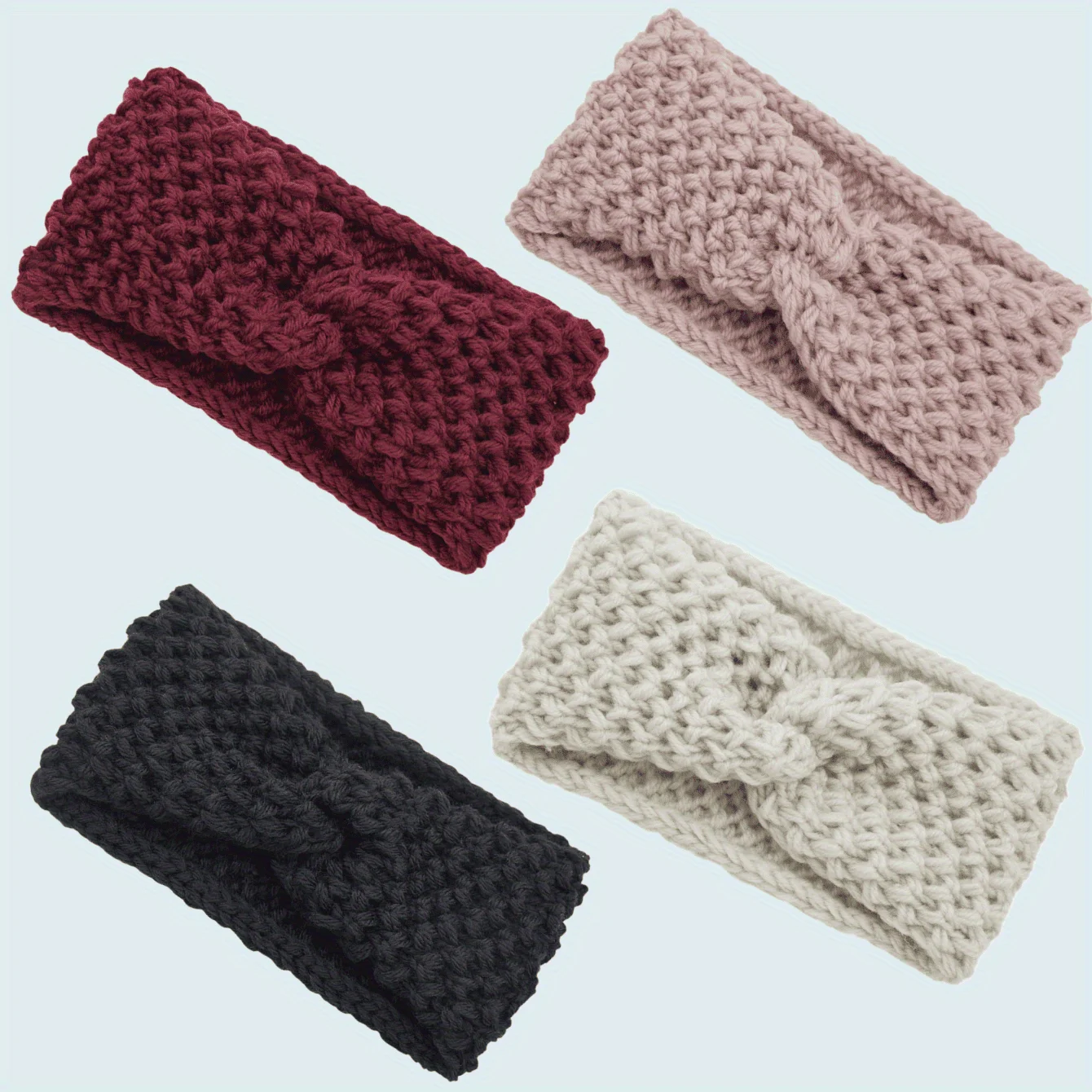 

Crochet Knitted Headband with Cross Knot Winter Warm Ear Warmer Soft Elastic Headwrap for Women Makeup & Skincare