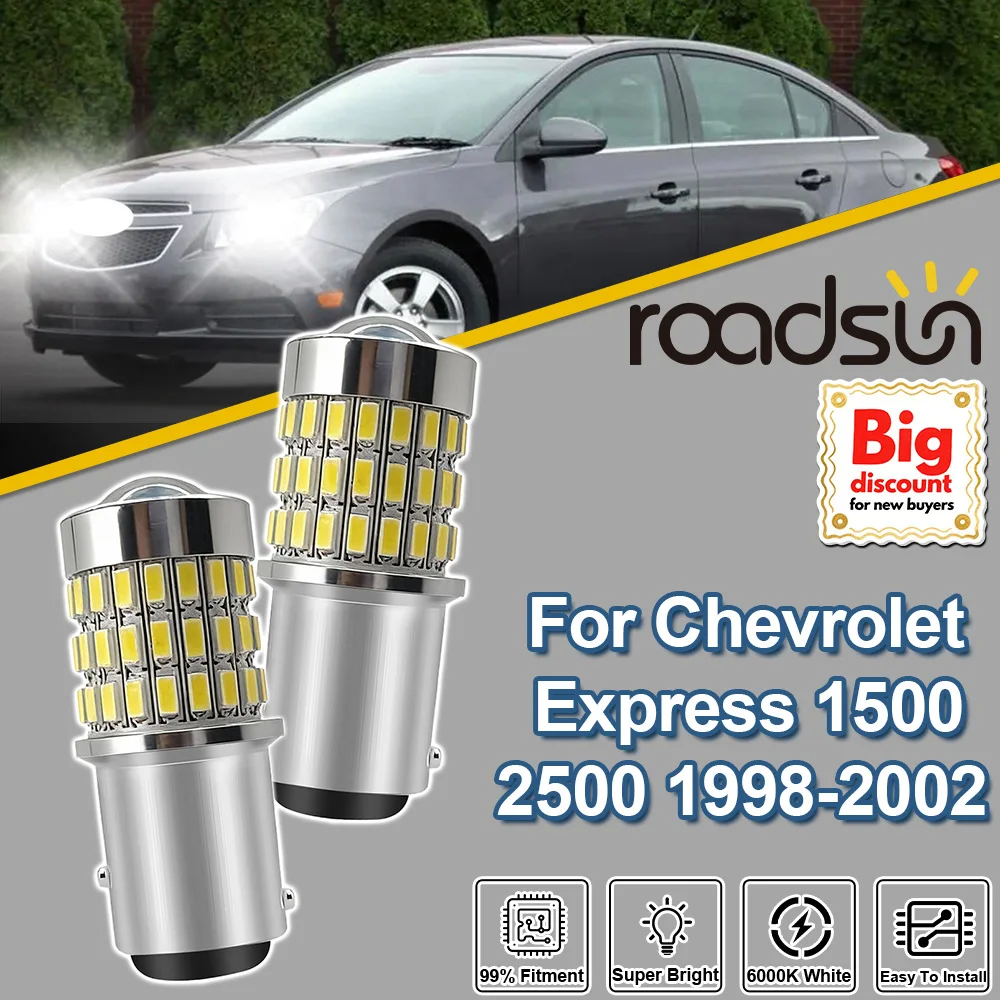 Roadsun 2PCS For Chevrolet Express 1500 2500 1998-2002 1157 P21/5W Canbus LED Projector Lens Turn Signal Light 1999 2000 2001