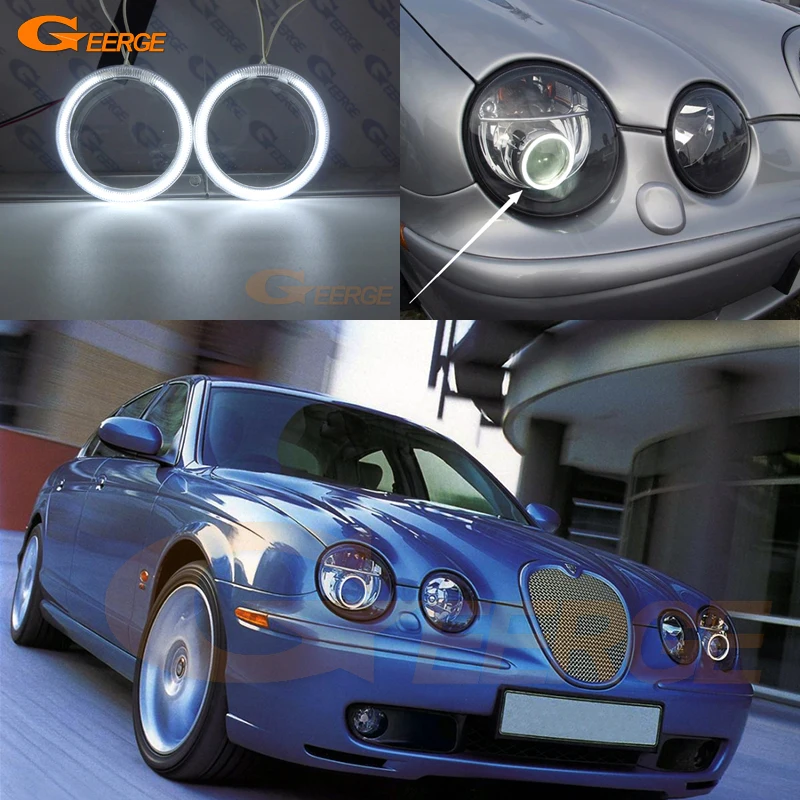 Dla Jaguara S Type S-Type X200 2003 2004 2005 2006 2007 2008 HID HEADLIGHT Excellent Ultra Bright CCFL Angel Eyes Kit Halo Rings