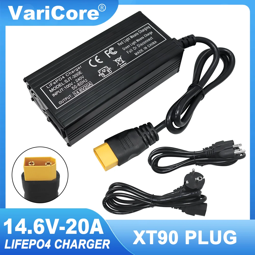 VariCore 14.6V 20A Smart Lifepo4 Battery Charger 110-220V 4S 12V High Power Charger For Lithium Iron Phosphate Battery Pack