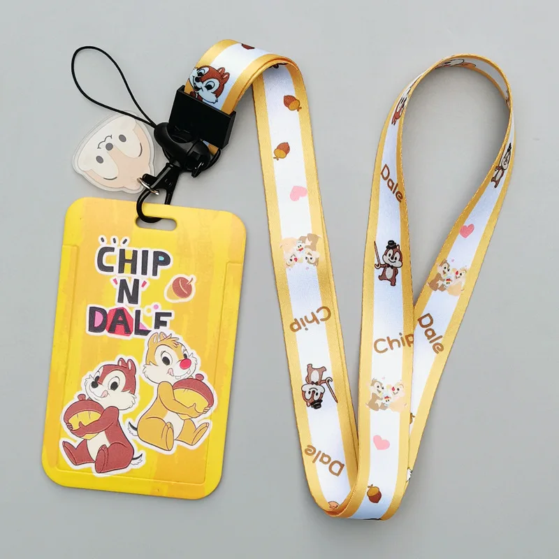 Cute Squirrel Brother Credential Holder Cartoon Lanyards for Key Neck Strap Phone Charm Strap Keychain Keyring Accessories Gifts