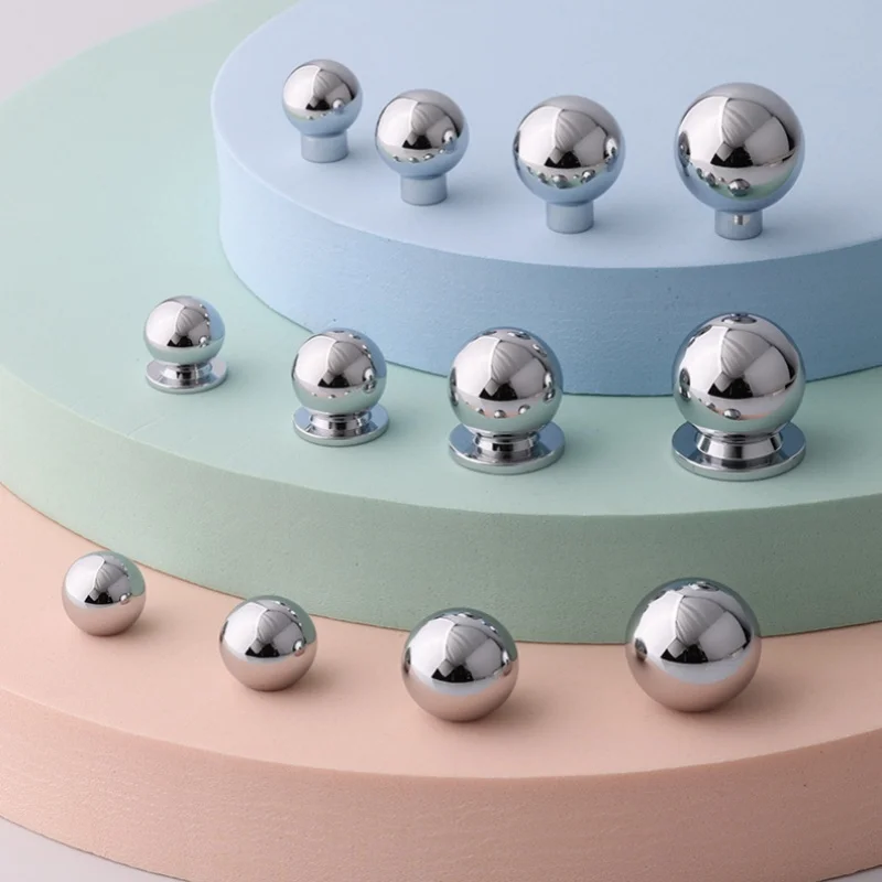 Modern Chrome Plated Cabinet Cupboard Pull Drawer Knobs Kitchen Handle Brass Furniture Wardrobe Hardware Jewelry Box Drawer Knob