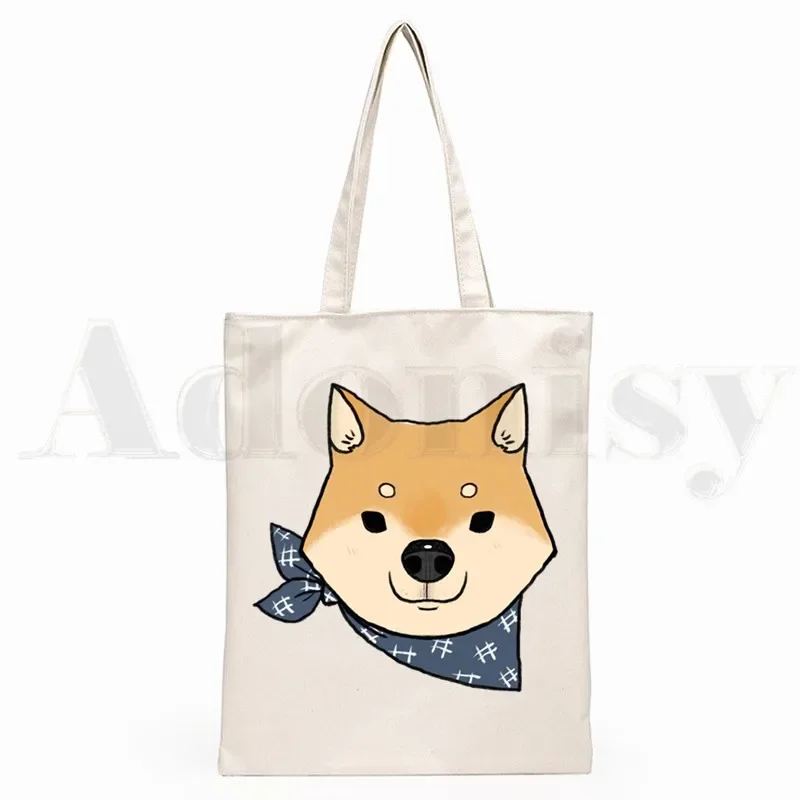 Shiba Inu Japanese Doge Kawaii Korea Ulzzang Shopper Bag Print Canvas Tote Bag Handbags Women Bag Harajuku Shoulder Bags