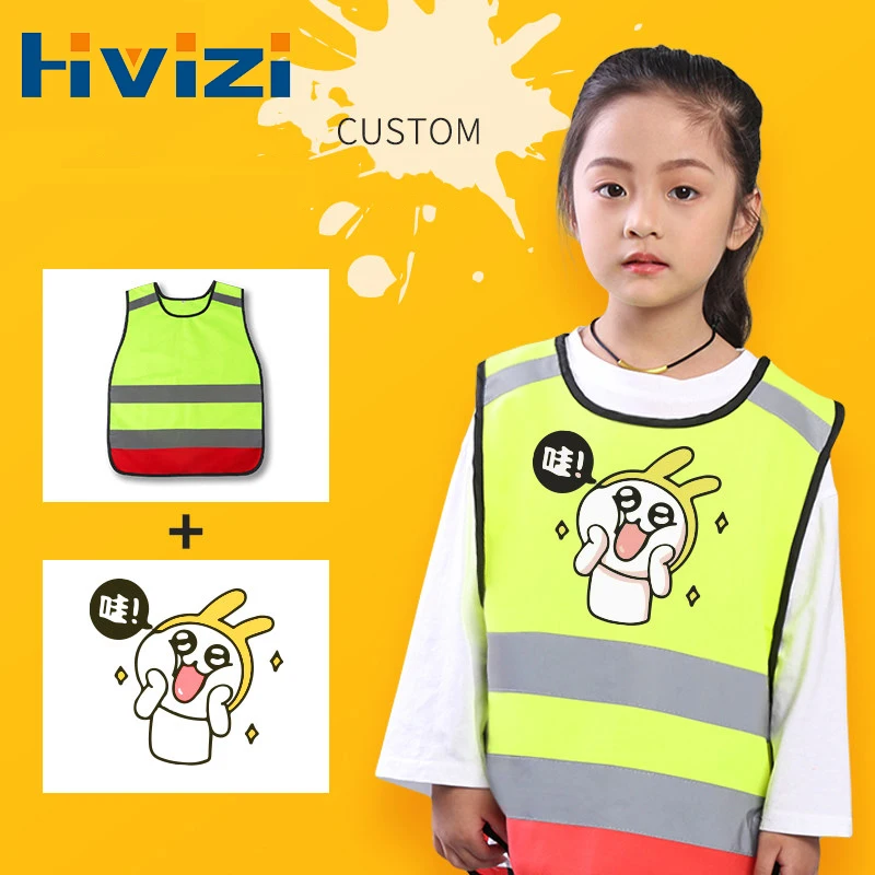 Kids Safety Security High Visibility Vests Road Traffic Children Reflective Reflector Vests Safety Vest children Logo Custom