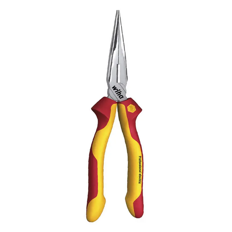 Wiha 26720 Pliers 1000V VDE-tested Insualted Needle Nose Electrician Plier with Cutting Edge Straight Shape 160mm Length 155Gram