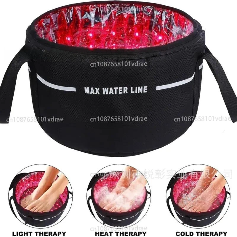 Red Light Foot Bath Bucket: LED Foot Wash Basin with Infrared Portable Heating Function for Foot Care