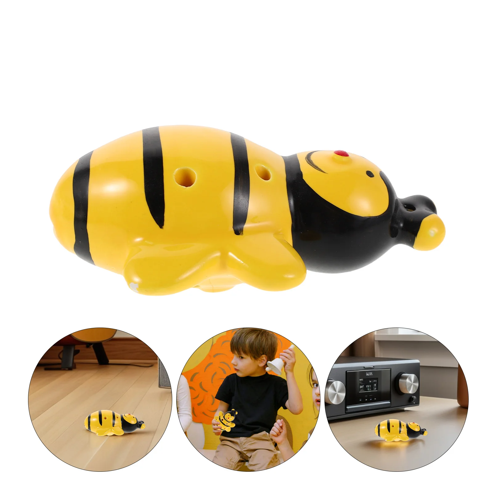 

Ceramic Bee Shape Ocarina 6 Holes Alto C Chinese Flute Musical Instrument Kids Beginner Educational Fun Wind Music Instrument