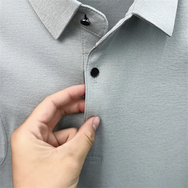Original Luxusmarke Herren Bedrucktes Poloshirt Herbst Neu Einfarbiges Langarm-Revers-T-Shirt Mode Business Herrenbekleidung – Detail 20