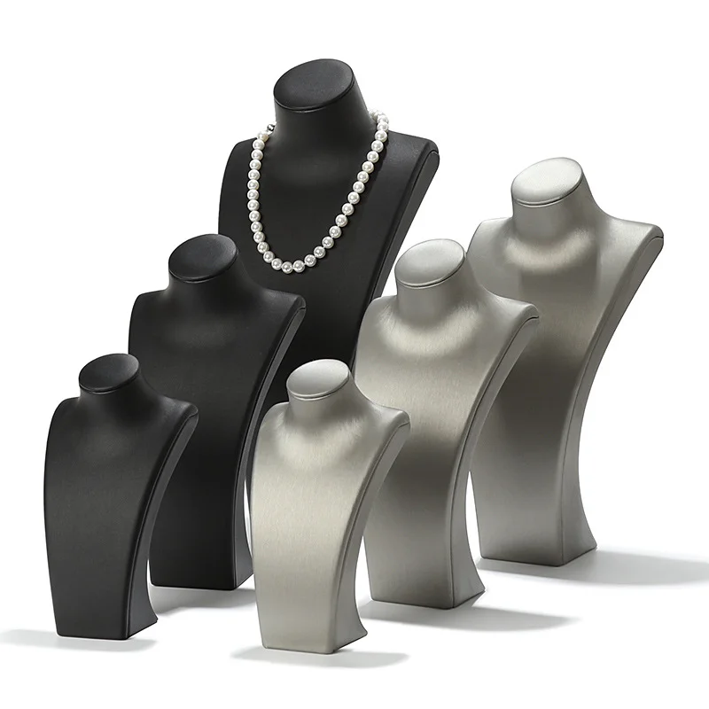 

High-quality Brushed Leather Jewelry Display Stand For Necklaces Portrait Neck Models Jewelry Display Storage Display Props