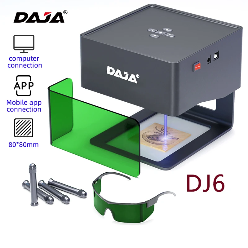 Laser Printer DAJA DJ6 Entry-level Laser engraving, portable desktop laser engraving machine, connected to Windows/Android/iOS