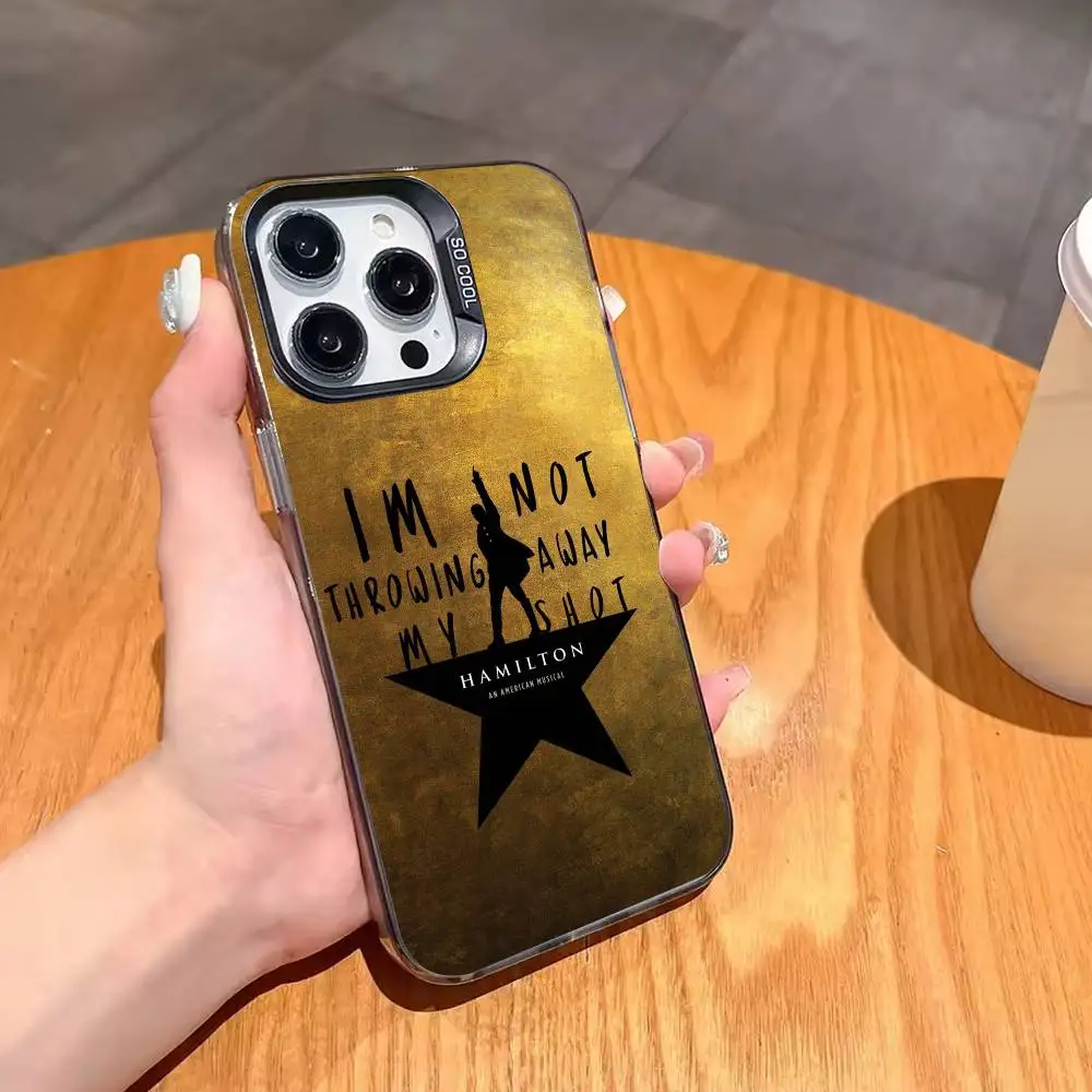 حافظة هاتف H-hamilton Musical L-Lyrics لهاتف iPhone 17,16,15,14,13,12,11 Plus، Pro Max، XS، حافظة هاتف فضية ملونة غطاء Funda #2