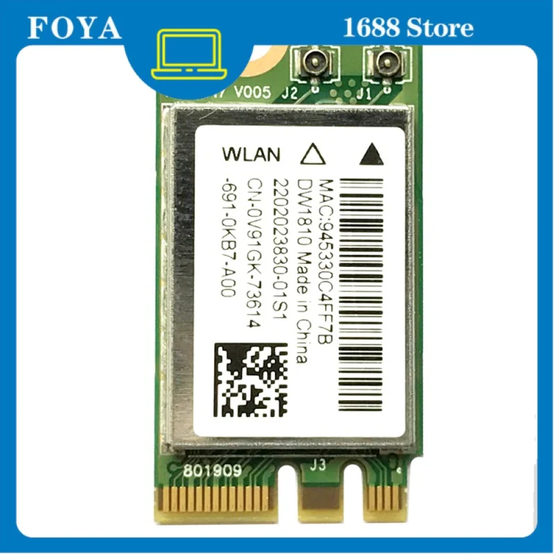 For DELL 15 5565 5567 3567 DW1810 ac NGFF 433Mbps BT4.1 WiFi Wireless Network Card QCNFA 435 WIFI