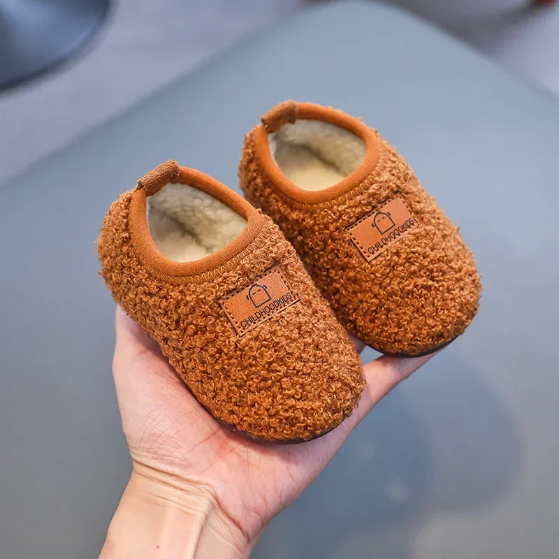 Gril Shoes Baby Cotton Shoe 2023Autumn Winter New Comfortable Warm Kid Shoe Plus Home Unisex Woolen Cotton Shoe Cute Home Shoes