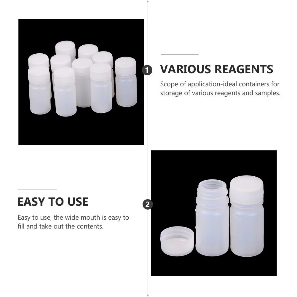 

10 Pcs Acid base Bottles High quality PP Laboratory Storage Wide Mouth Reagent Containers Acid Alkali Corrosion Resistant