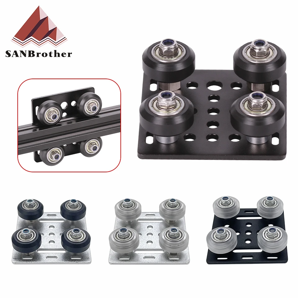 1set 3D Printer Parts V-Openbuildd V Gantry Plat Set Special Slide Plate Pulley For 2020 /2040 V slot Aluminum Profiles Wheels