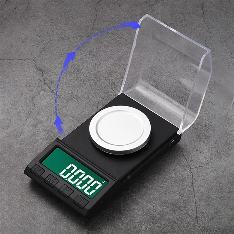 

Portable Milligram Scale 100G/0.001G, High Precision Powder Scale With Cover, Backlit LCD