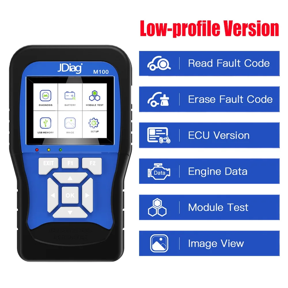 

JDiag M100 Motorcycle Diagnostic Scanner OBD2 Scanner Moto Diagnostic Tool Code Reader For KTM Yamaha Kawasaki Suzuki Honda SYM