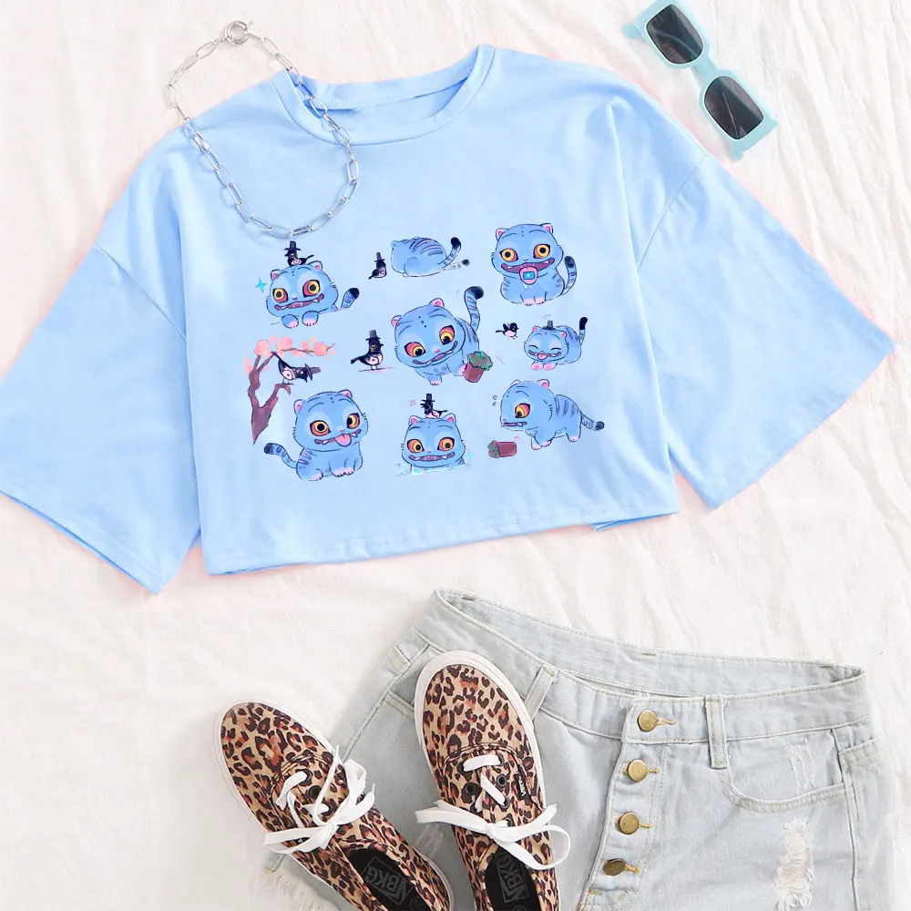 Kpop Demon Hunters 2025 Derpy Tiger haut court chemise Sexy filles T-shirt pour les Fans cadeau