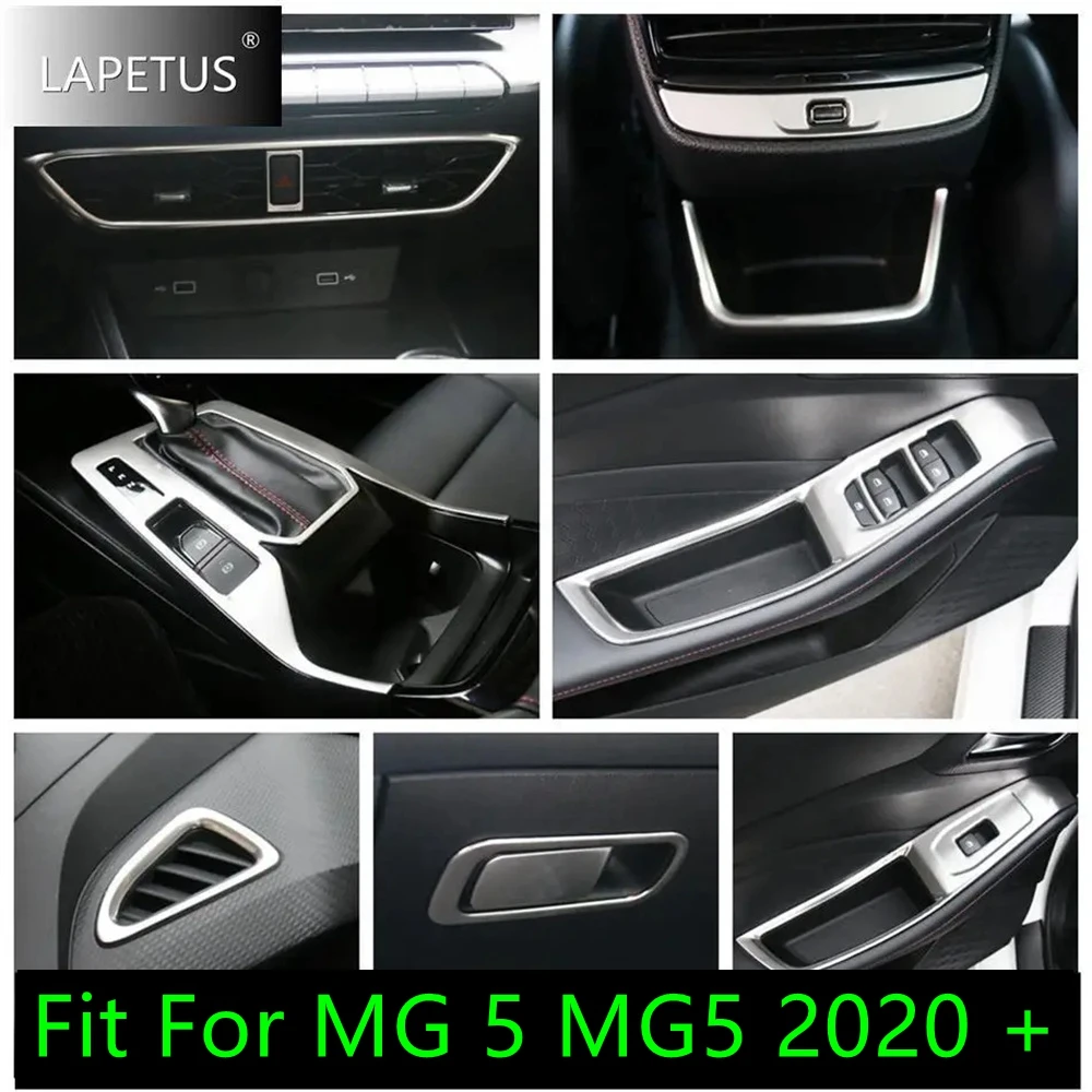 

Window Lift Button / Glove Box / Air Vent / Gear Shift Water Cup Panel Cover Trim For MG 5 MG5 2020 2021 Silver Car Accessories