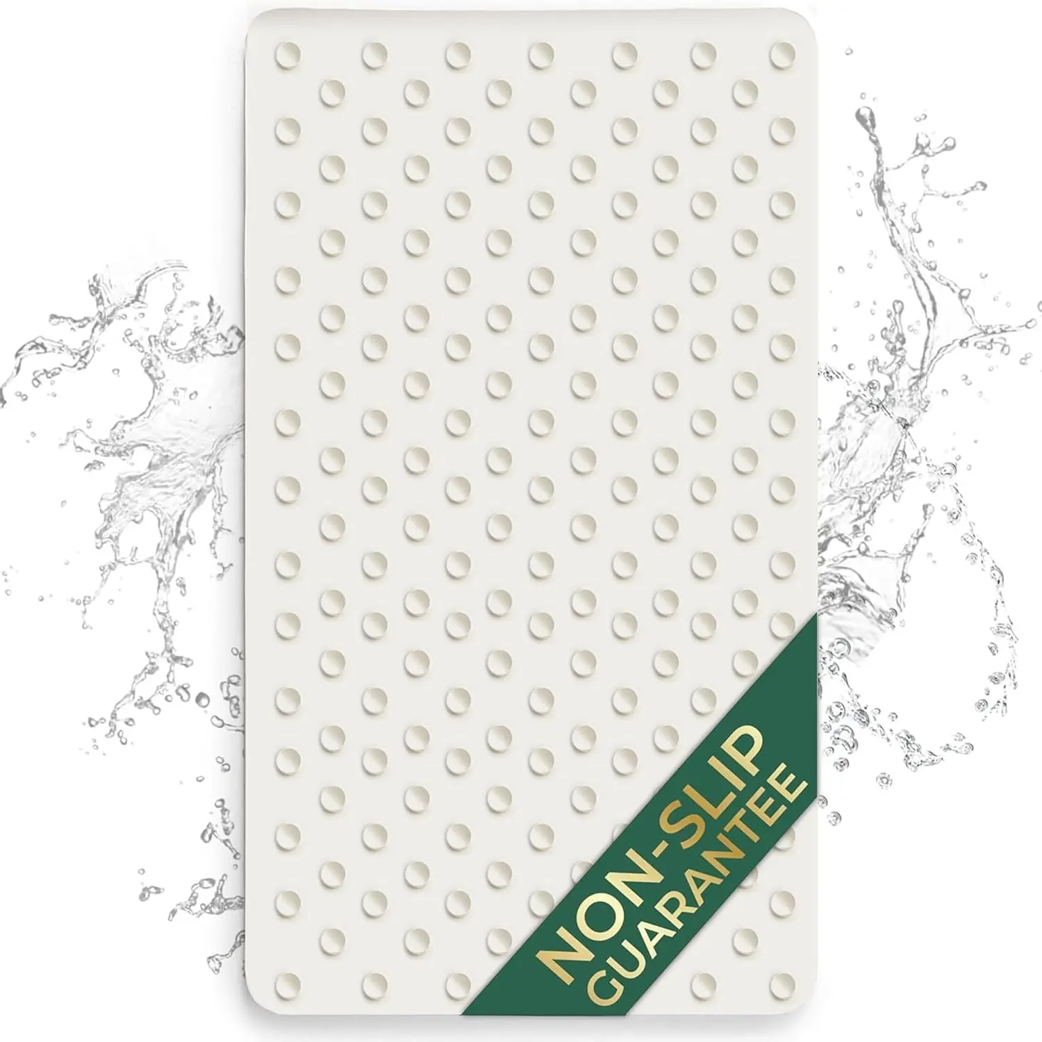 

Non Slip Bathtub Mat | Real Rubber Bath Mat for Tub, Shower, Baby Safety, Kids, Pet Dog, 16" x 28"