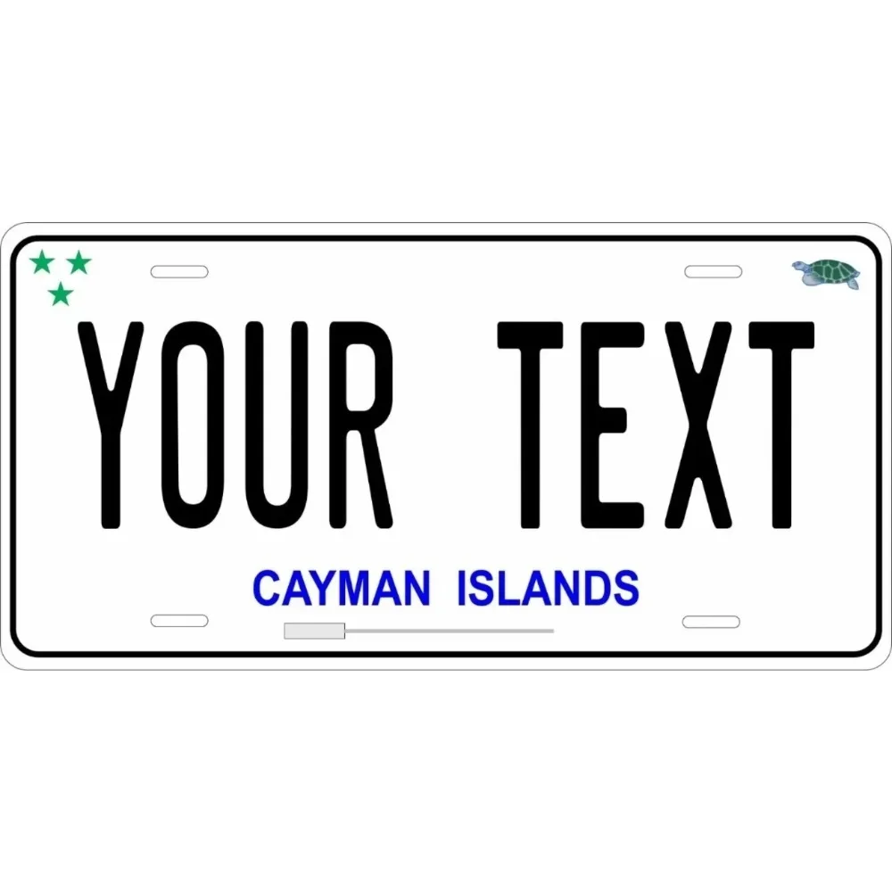CIFbuy 1PC Personalized Custom Cayman Islands White Decor Tag, 2D Flat Dustproof Waterproof Home Wall Hanging Ornament