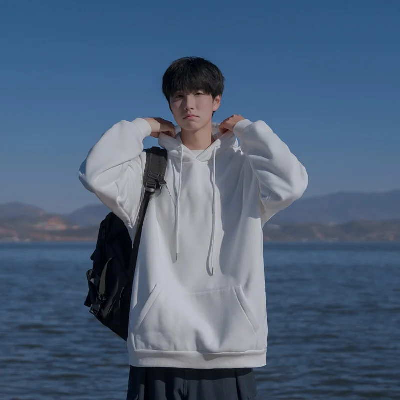 

Мужская толстовка с капюшоном, весенне-осенняя, модная, с принтом в виде букв, в японском ретро-стиле, свободного кроя