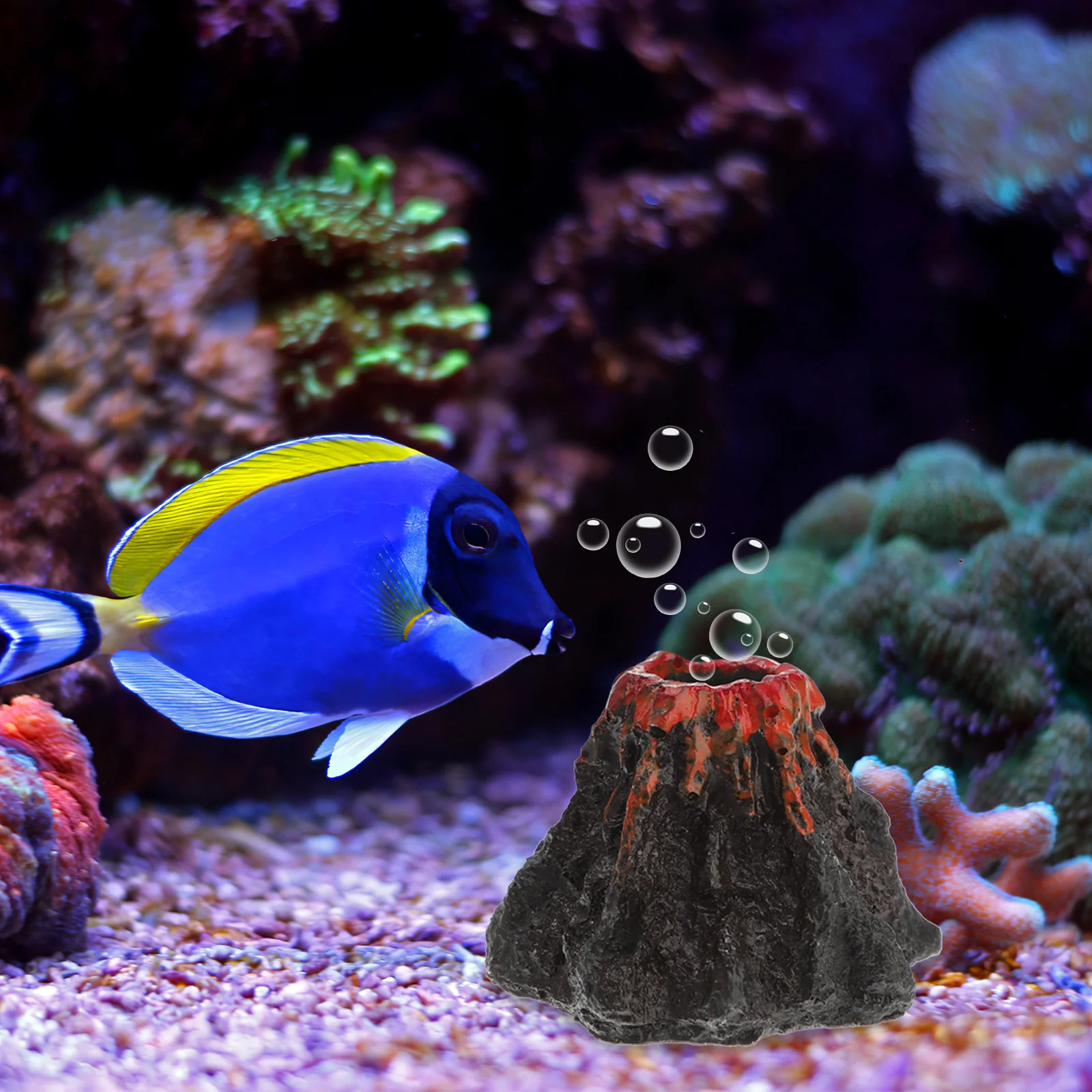 

Fake Volcanic Aquarium Decoration Small Size Soft Flexible Resin Simulation Underwater Coral Fish Tank Landscape Ornament