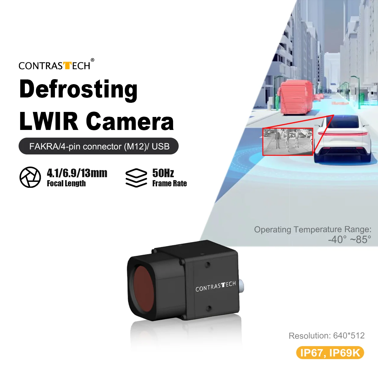 IP67 New Defrost 640x512 50Hz IP69 F1.0 NETD 40mK Thermal Network Camera Moduled NUC LWIR Night Vision for