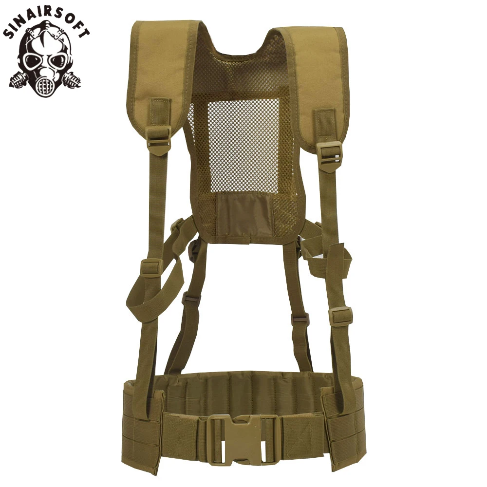 SINAIRSOFT MOLLE Tactical Vest with Shoulder Sling for Men, Hunting Waist Belt, Combat Battle Cummerbunds, 1000D Nylon