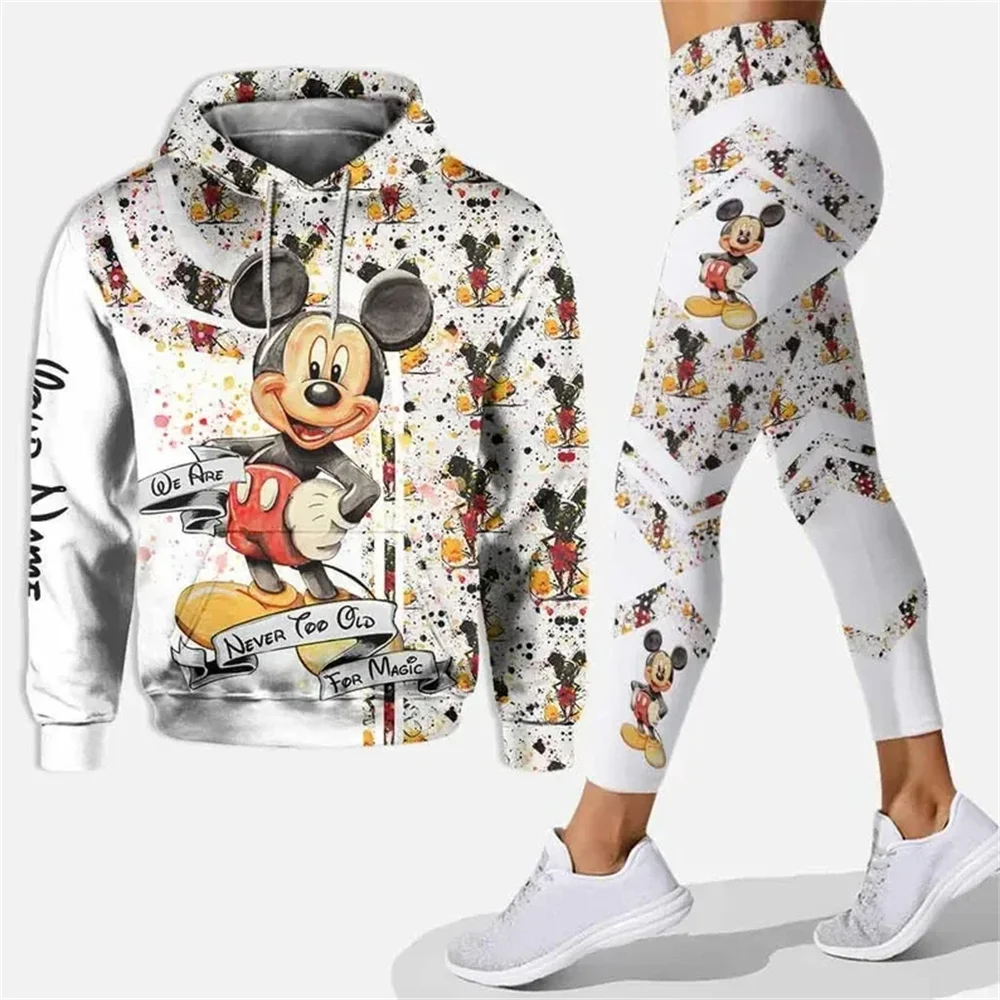 3D hoodie new women\'s suit sports hooded sweatshirt yoga pants sports Disney princess yoga suit basic hooded moleton feminino