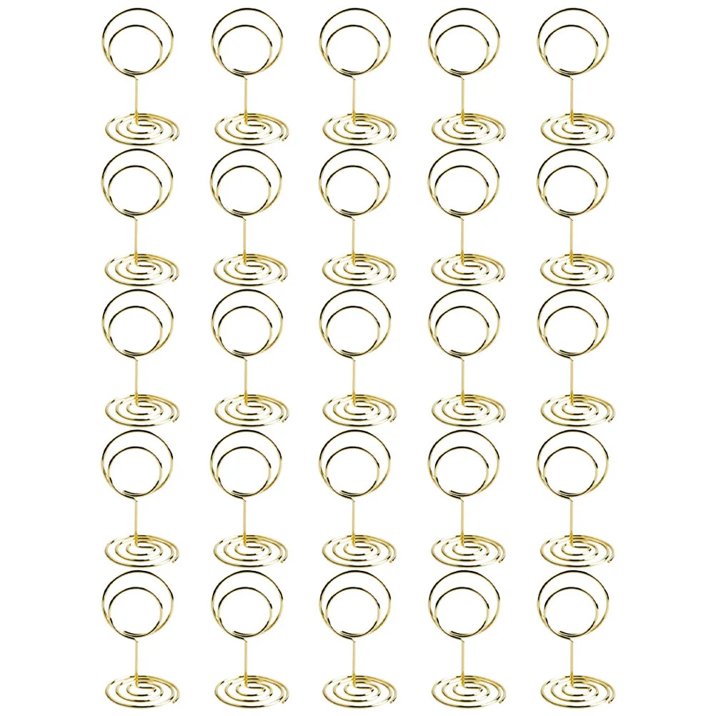 

25 Pcs Table Message Folder Photo Frames Small Carbon Steel Wire Card Holder Stand
