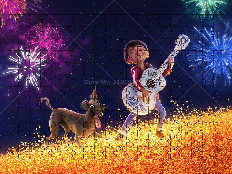 Disney Cartoon Movies Coco Puzzle Toys 500 Pcs High Difficulty Paper Jigsaw For Adult Children Casual Educational Toy Gift