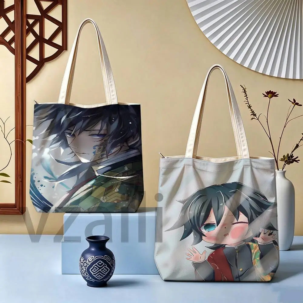 G-Giyu Tomioka Female Printed Versatile Student Portable Office Handbag Bento Bag Handbag Sail Bag