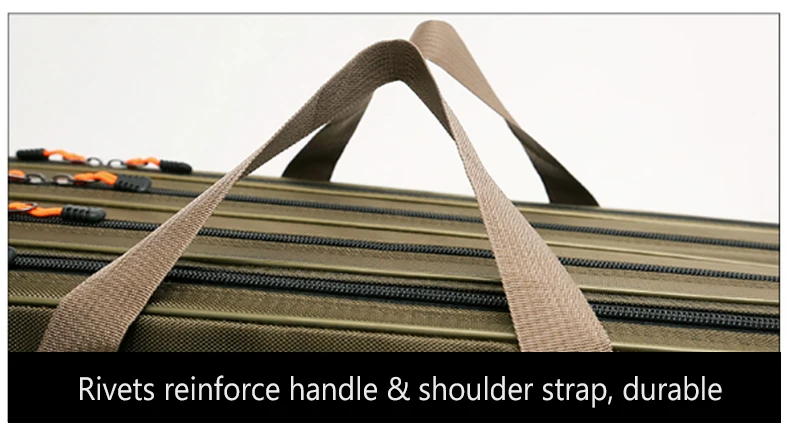 2/3/4-lagige Angelrutentasche, multifunktionale Tasche für Rollen und Köder, große Kapazität, für Angelruten und Ausrüstung, 80/90/100/120/130 cm – Detail 20