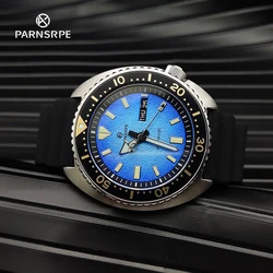 PARNSRPE Diver's Luxury Men's Automatic Mechanical Watch NH36 Black Movement Aseptic Dial Sapphire Glass Week Date